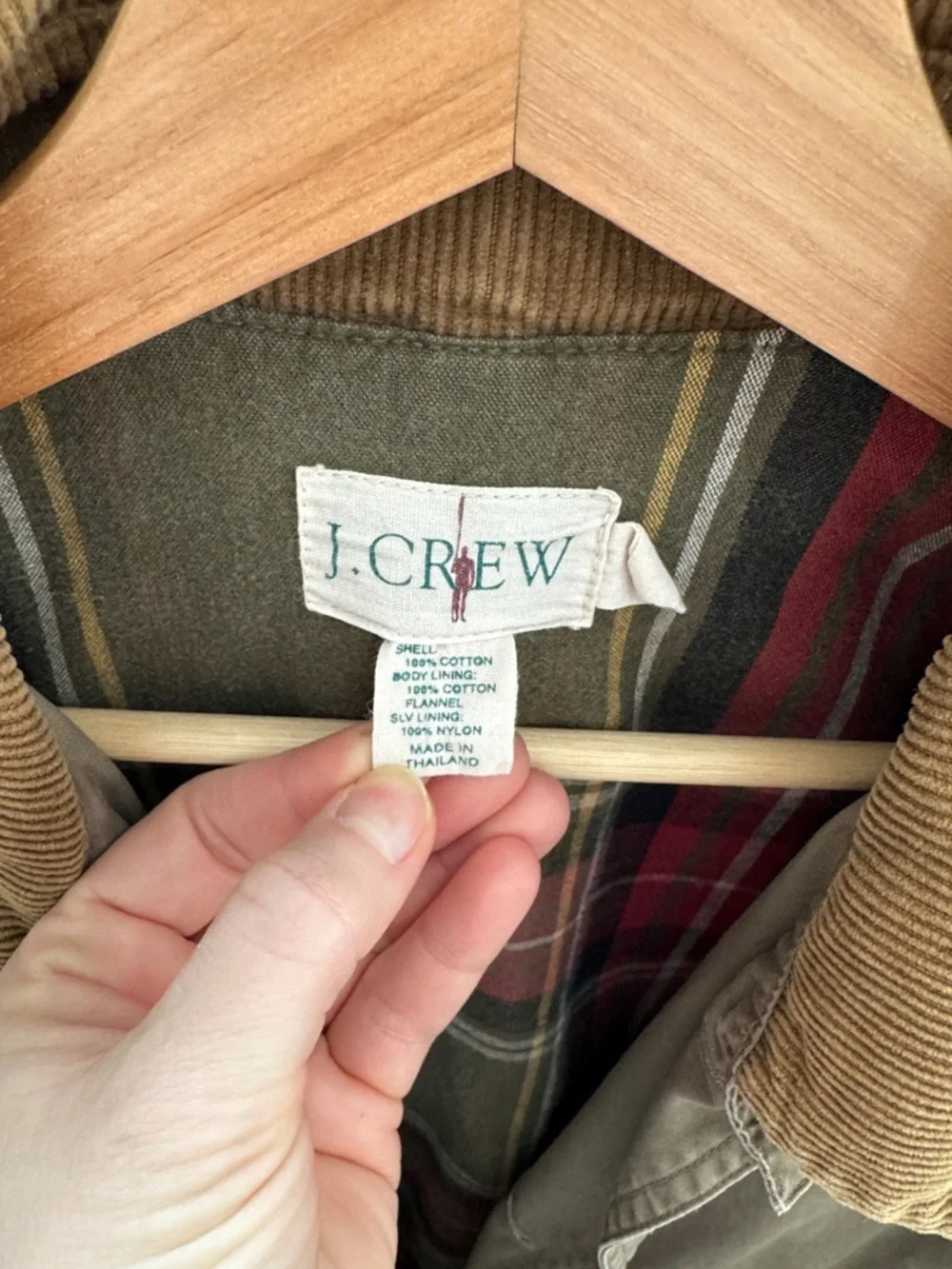 J. Crew Mens Barn Jacket Chore Coat Corduroy Collr Plaid Lined Canvas Field M - Picture 2 of 9